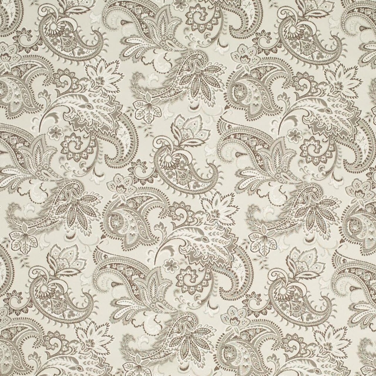 Brown Floral Paisley Woven Pattern Upholstery Fabric by The Yard - SKU: Marquette Marble